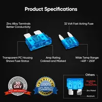 🚗306Pcs Automotive Fuse Kit with Tester & Puller thumbnail 8