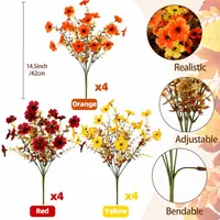 🔥LAST DAY 50% OFF - 4Pcs Colorful Fall Fake Flowers - UV Resistant  Artificial Outdoor Plants for Halloween Porch Decor thumbnail 8