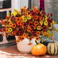 🔥LAST DAY 50% OFF - 4Pcs Colorful Fall Fake Flowers - UV Resistant  Artificial Outdoor Plants for Halloween Porch Decor thumbnail 5