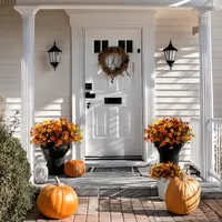 🔥LAST DAY 50% OFF - 4Pcs Colorful Fall Fake Flowers - UV Resistant  Artificial Outdoor Plants for Halloween Porch Decor thumbnail 3