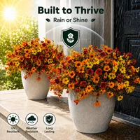 🔥LAST DAY 50% OFF - 4Pcs Colorful Fall Fake Flowers - UV Resistant  Artificial Outdoor Plants for Halloween Porch Decor thumbnail 2