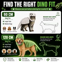🎃 Glow-in-the-Dark Dinosaur Skeleton Pet Costume | Halloween 2026 thumbnail 2