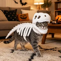 🎃 Glow-in-the-Dark Dinosaur Skeleton Pet Costume | Halloween 2026 thumbnail 9