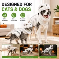 🎃 Glow-in-the-Dark Dinosaur Skeleton Pet Costume | Halloween 2026 thumbnail 3