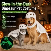 🎃 Glow-in-the-Dark Dinosaur Skeleton Pet Costume | Halloween 2026 thumbnail 1