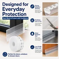 16.4Ft Door Weather Stripping | Adhesive Draft Stopper Seal Strip for Doors, Windows & Shower Doors thumbnail 8
