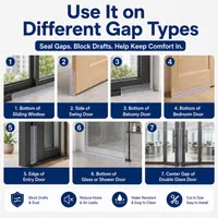 16.4Ft Door Weather Stripping | Adhesive Draft Stopper Seal Strip for Doors, Windows & Shower Doors thumbnail 7