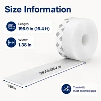 16.4Ft Door Weather Stripping | Adhesive Draft Stopper Seal Strip for Doors, Windows & Shower Doors thumbnail 5