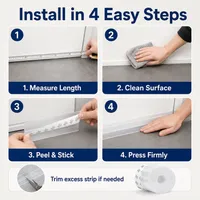 16.4Ft Door Weather Stripping | Adhesive Draft Stopper Seal Strip for Doors, Windows & Shower Doors thumbnail 4