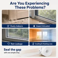 16.4Ft Door Weather Stripping | Adhesive Draft Stopper Seal Strip for Doors, Windows & Shower Doors thumbnail 3