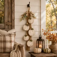 🔥 Last Day 60% OFF – Rustic White Pumpkin Swag for Fall Door & Wall Decor thumbnail 4