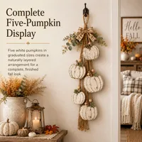 🔥 Last Day 60% OFF – Rustic White Pumpkin Swag for Fall Door & Wall Decor thumbnail 5