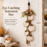🔥 Last Day 60% OFF – Rustic White Pumpkin Swag for Fall Door & Wall Decor thumbnail 6