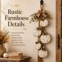 🔥 Last Day 60% OFF – Rustic White Pumpkin Swag for Fall Door & Wall Decor thumbnail 7