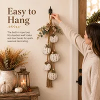 🔥 Last Day 60% OFF – Rustic White Pumpkin Swag for Fall Door & Wall Decor thumbnail 8