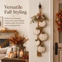 🔥 Last Day 60% OFF – Rustic White Pumpkin Swag for Fall Door & Wall Decor thumbnail 9