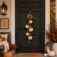 🔥 Last Day 60% OFF – Rustic White Pumpkin Swag for Fall Door & Wall Decor thumbnail 11