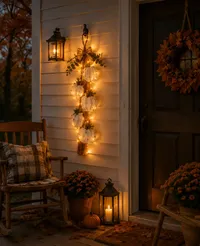 🔥 Last Day 60% OFF – Rustic White Pumpkin Swag for Fall Door & Wall Decor thumbnail 10