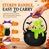 🎃Halloween Plastic Goodie Bags, Trick or Treat Candy Bags, Cauldron, Skeleton, Black Cat, Skull, Pumpkin Pattern Treat thumbnail 5