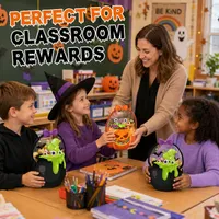 🎃Halloween Plastic Goodie Bags, Trick or Treat Candy Bags, Cauldron, Skeleton, Black Cat, Skull, Pumpkin Pattern Treat thumbnail 9