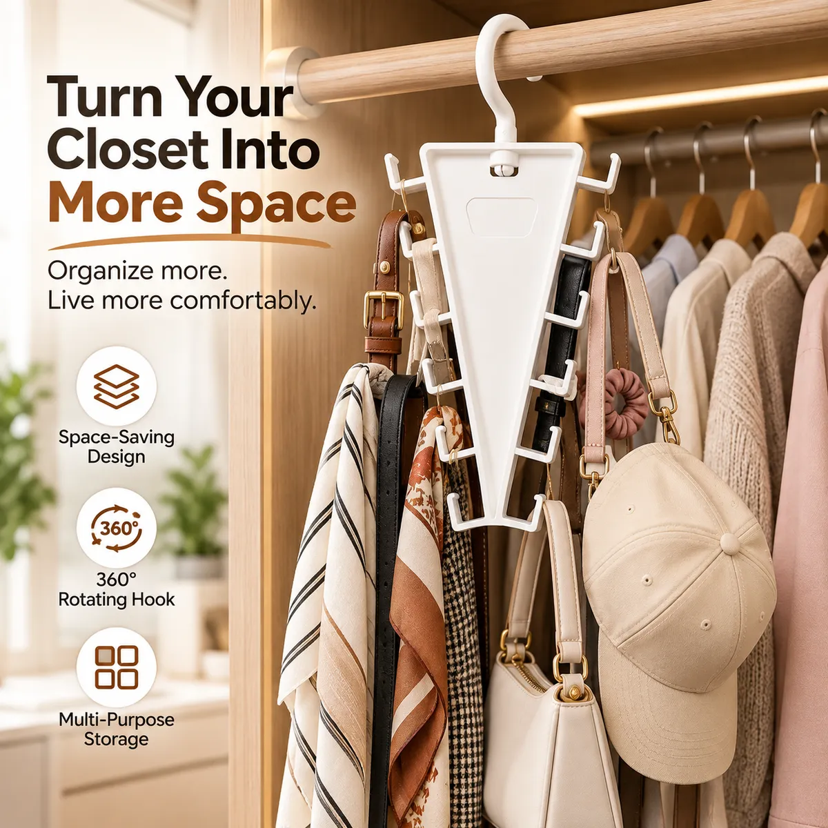 📢📢50% OFF !! ⏰Multifunctional Triangle Closet Organizer - Image 1