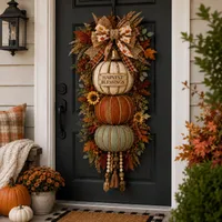 🔥 LAST DAY 60% OFF - 🏡🎃Lighted Stacked Pumpkin Fall Door Decor with 3 Seasonal Plaques thumbnail 2