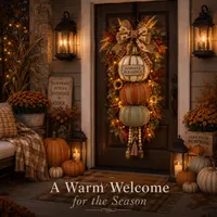 🔥 LAST DAY 60% OFF - 🏡🎃Lighted Stacked Pumpkin Fall Door Decor with 3 Seasonal Plaques thumbnail 5