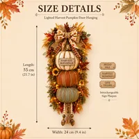 🔥 LAST DAY 60% OFF - 🏡🎃Lighted Stacked Pumpkin Fall Door Decor with 3 Seasonal Plaques thumbnail 11