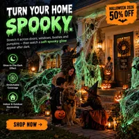 🎃 2026 HALLOWEEN SALE🎃💞56K+ SOLD‼️🕸️Glow-in-the-Dark Halloween Spider Web – Haunted House Stretch Decor 🕸️ thumbnail 6