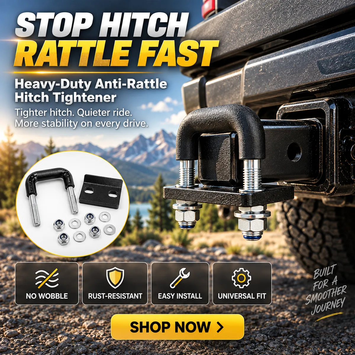 📢📢30% OFF !! ⏰Heavy-Duty Anti-Rattle Hitch Tightener - Image 1
