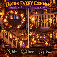 👻 Halloween String Lights — Glowing Ghost, Pumpkin & Maple Leaf Decor for Indoor & Outdoor Scenes thumbnail 5