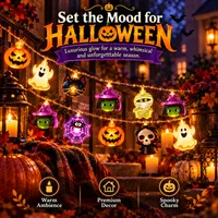 👻 Halloween String Lights — Glowing Ghost, Pumpkin & Maple Leaf Decor for Indoor & Outdoor Scenes thumbnail 4