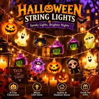 👻 Halloween String Lights — Glowing Ghost, Pumpkin & Maple Leaf Decor for Indoor & Outdoor Scenes thumbnail 1