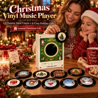 🎄Christmas Vinyl Music Player with 9 Mini Records 🎶 thumbnail 1