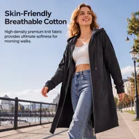 🔥 Limited Time Discount ✨ Women's Mid-Length Hoodie Coat 🧥 Comfortable Fit, Warm Layer & Casual Elegant Look ⛄ thumbnail 4