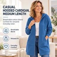 🔥 Limited Time Discount ✨ Women's Mid-Length Hoodie Coat 🧥 Comfortable Fit, Warm Layer & Casual Elegant Look ⛄ thumbnail 6