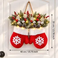 🎄Limited Christmas Sale 60% OFF Today , Light-Up Christmas Mitten Wreath — Bring a Warm & Festive Welcome to Your Home thumbnail 9