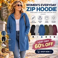 🔥 Limited Time Discount ✨ Women's Mid-Length Hoodie Coat 🧥 Comfortable Fit, Warm Layer & Casual Elegant Look ⛄ thumbnail 1