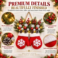 🎄Limited Christmas Sale 60% OFF Today , Light-Up Christmas Mitten Wreath — Bring a Warm & Festive Welcome to Your Home thumbnail 5
