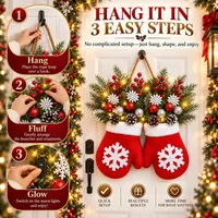 🎄Limited Christmas Sale 60% OFF Today , Light-Up Christmas Mitten Wreath — Bring a Warm & Festive Welcome to Your Home thumbnail 6