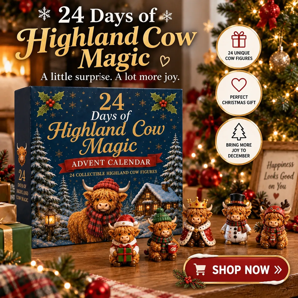 🔥 50% OFF TODAY - 🎄24 Days of Highland Cow Advent Calendar - Image 1