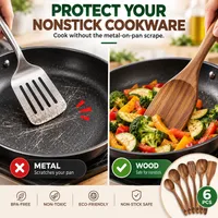 🥳2026 HOT SALE🥳💞56K+ SOLD!🔥 HOT SALE 50% OFF 🪵Wooden Spoons for Cooking – 6 Pcs Non Toxic Teak Kitchen Utensils Set thumbnail 4