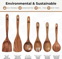 🥳2026 HOT SALE🥳💞56K+ SOLD!🔥 HOT SALE 50% OFF 🪵Wooden Spoons for Cooking – 6 Pcs Non Toxic Teak Kitchen Utensils Set thumbnail 9