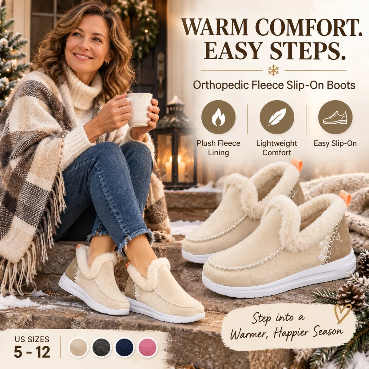 š„ Last Day 60% OFF ā Orthopedic Fleece Slip-On Boots - Image 1