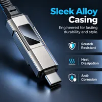 4 4-in-1 Charging Cable with Digital Display & Keychain - Fast- Charging, Kink-Resistant & Compact thumbnail 8