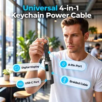 4 4-in-1 Charging Cable with Digital Display & Keychain - Fast- Charging, Kink-Resistant & Compact thumbnail 2