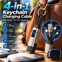 4 4-in-1 Charging Cable with Digital Display & Keychain - Fast- Charging, Kink-Resistant & Compact thumbnail 1