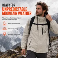 🥳2026 HOT SALE🥳💞54K+ SOLD! -🔥 Bestseller – Men's Outdoor Windbreaker with Detachable Hood thumbnail 1