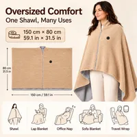 ⛄LIMITED-TIME 50% OFF‼️💞54K+ SOLD⭐🔥 USB HEATED WEARABLE SHAWL thumbnail 3