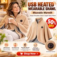 ⛄LIMITED-TIME 50% OFF‼️💞54K+ SOLD⭐🔥 USB HEATED WEARABLE SHAWL thumbnail 1